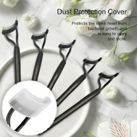 Eyelash Separation Comb Tool, Mascara Applicator, Eyelash Brush with Curved Design Makeup Brush, Comb Set Included (Black)