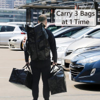 SUOCO Storage and Moving Bags 9 Pack, 3 Bags W/Backpack Straps, Heavy Duty Extra Large Clothing Containers for Clothes, Comforters, Blankets