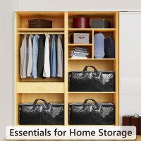 SUOCO Storage and Moving Bags 9 Pack, 3 Bags W/Backpack Straps, Heavy Duty Extra Large Clothing Containers for Clothes, Comforters, Blankets