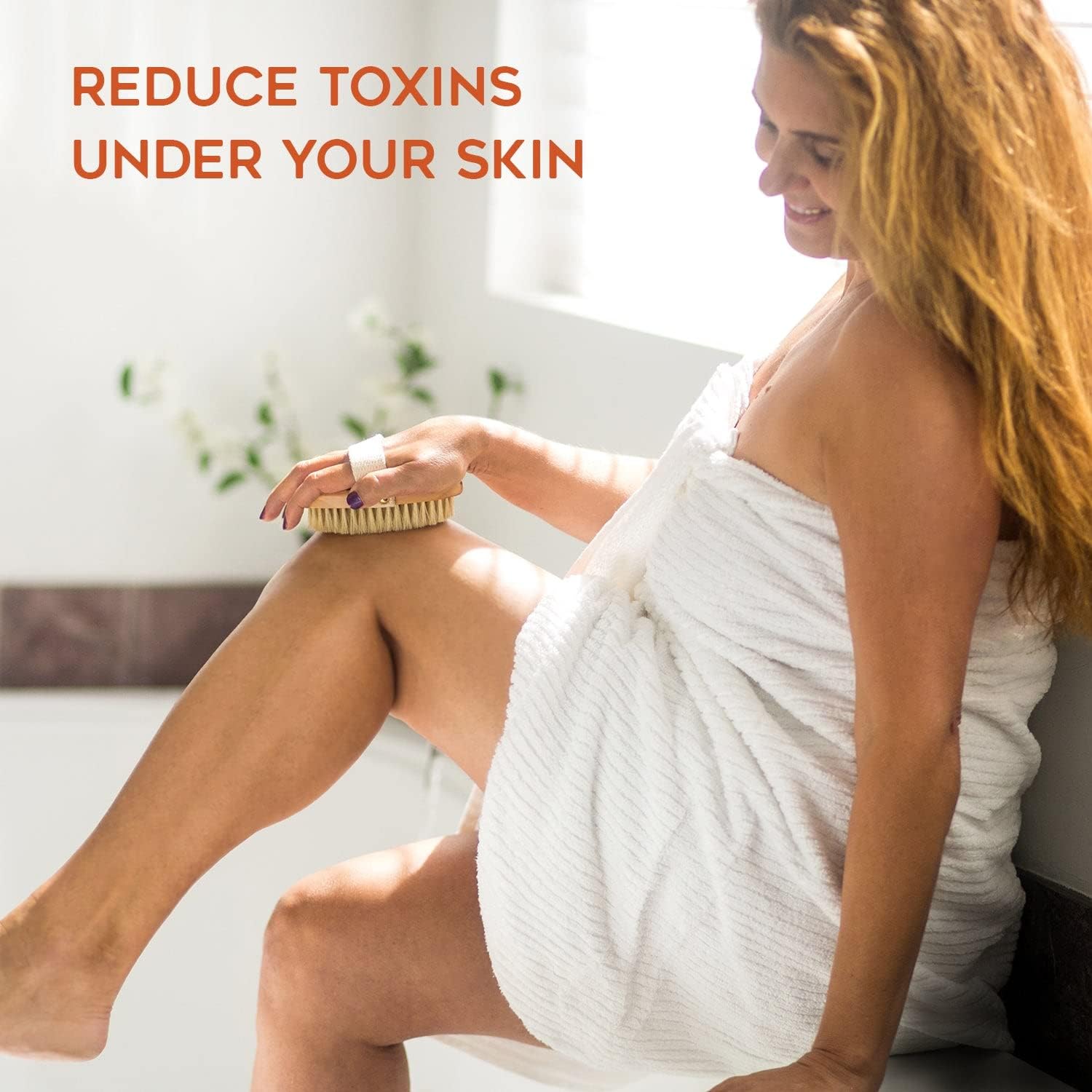 Premium Boar Brush by Zen Me, Exfoliating Brush with Medium Firm Natural Bristles for Cellulite and Lymphatic, Body Scrub Brush with Detox eBook Gift