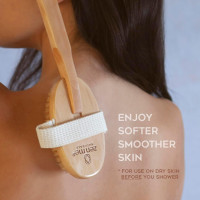 Premium Vegan Dry Brush by Zen Me, Exfoliate with Firm Cactus Bristles for Cellulite and Lymphatic, Body Scrub Brush for Vegan Skincare, with Detox eBook Gift 1-Pack Vegan Bristle