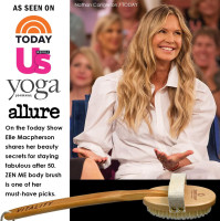 Premium Boar Brush by Zen Me, Exfoliating Brush with Medium Firm Natural Bristles for Cellulite and Lymphatic, Body Scrub Brush with Detox eBook Gift