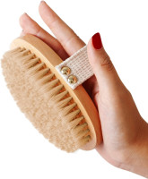 Premium Vegan Dry Brush by Zen Me, Exfoliate with Firm Cactus Bristles for Cellulite and Lymphatic, Body Scrub Brush for Vegan Skincare, with Detox eBook Gift 1-Pack Vegan Bristle