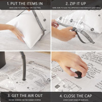 Vacuum Storage Bags (4 Jumbo, 4 Large), Space Saver Bags with Travel Hand Pump, Compression Airtight Sealer Bags for Clothes, Bedding, Pillows, Comforters, Blankets 8 Combo (4 Jumbo, 4 Large)