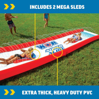 Wow Sports Super Inflatable Lawn Water Slide - 25 ft - Zigzag Sprinklers - Includes 2 Sleds - Kids & Adults