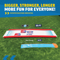 Wow Sports Super Inflatable Lawn Water Slide - 25 ft - Zigzag Sprinklers - Includes 2 Sleds - Kids & Adults
