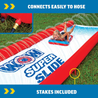 Wow Sports Super Inflatable Lawn Water Slide - 25 ft - Zigzag Sprinklers - Includes 2 Sleds - Kids & Adults