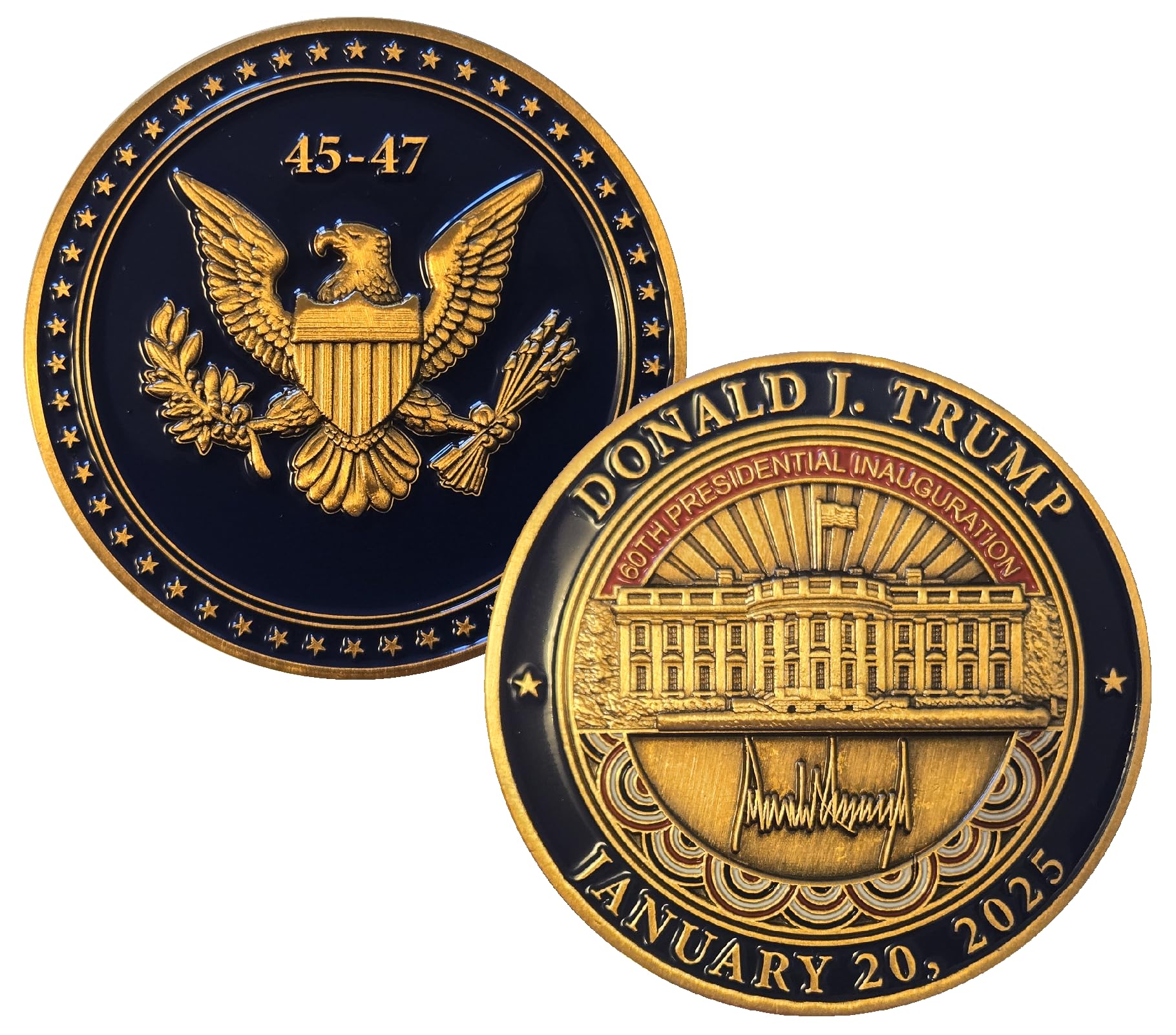 President Donald J. Trump 2025 Presidential Inauguration Challenge Coin 45-47