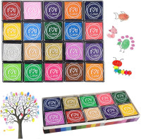 Washable Ink Pads for Kids Rubber Stamps, 20 Colors Stamp Ink Pads, Fingerprint Crafts Stamp Pad for Kids, Paper, Scrapbooking, Wood Fabric