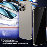 Non-Working Replica Realistic Pretend Play Phones Dummy Display Phone Model for Phone 15 Plus Fake Model Phone Baby Cell Phone Toy (for 15 Plus Blue blackscreen)