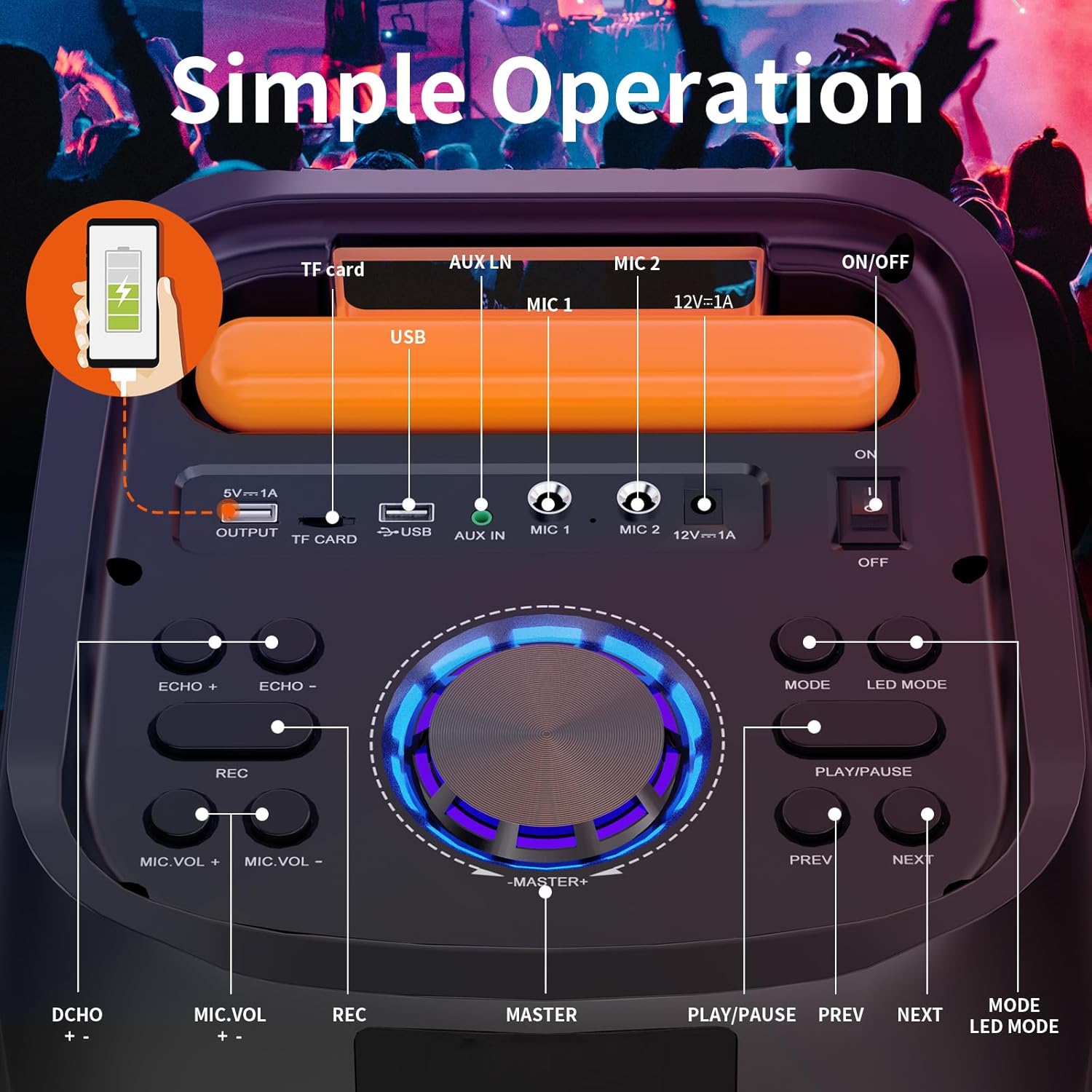 JYX Karaoke Machine with 2 Wireless Microphones, 24