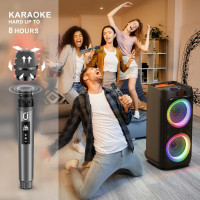 JYX Karaoke Machine with 2 Wireless Microphones, 24