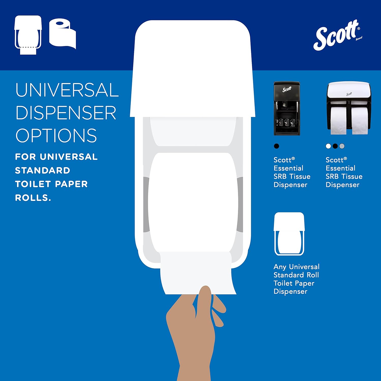 Scott Professional Standard Roll Bulk Toilet Paper (04460), 2-Ply, Elevated Design, White, Individually Wrapped (80 Rolls of 550 Sheets, 44,000 Sheet Total) 550 sheet (Pack of 80)