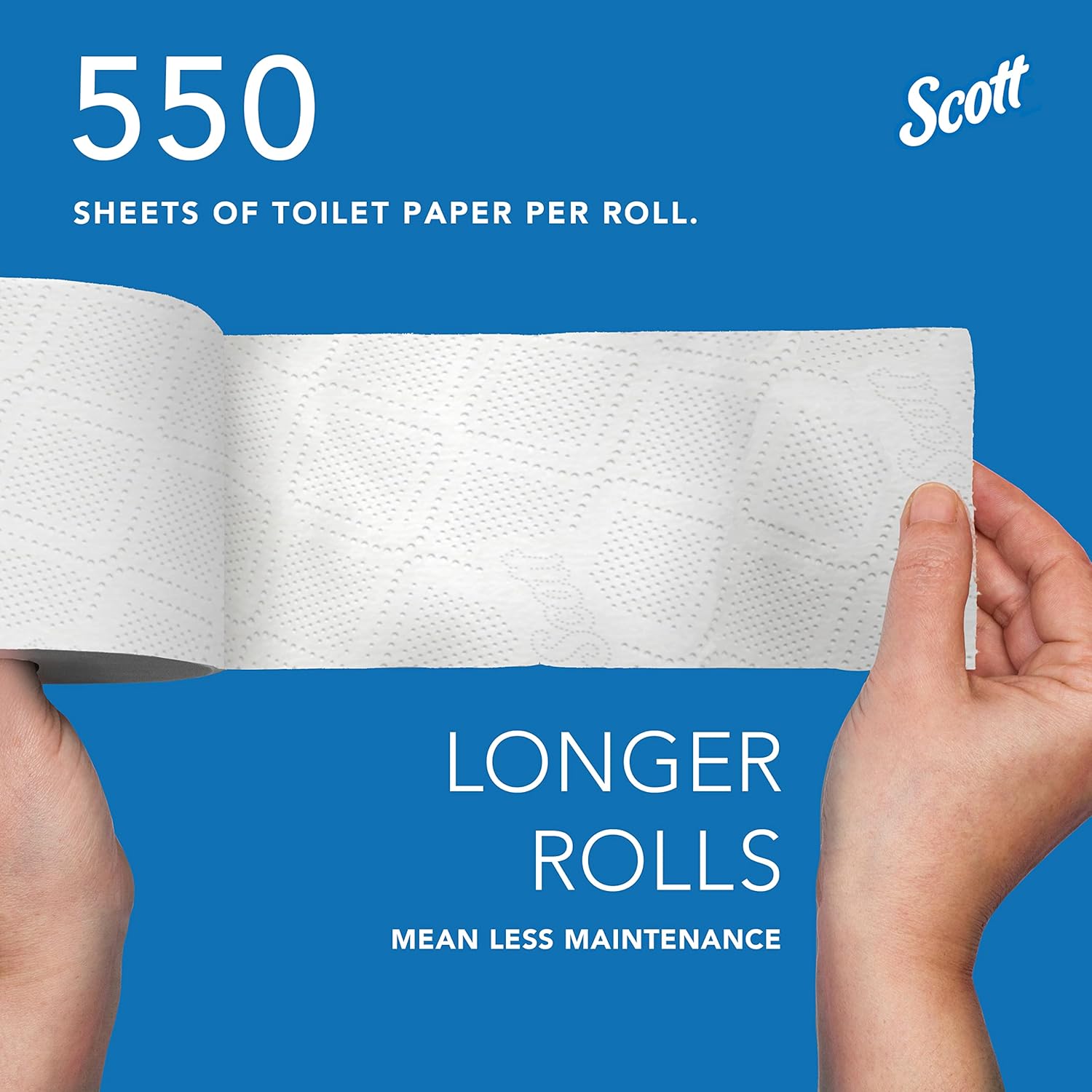 Scott Professional Standard Roll Bulk Toilet Paper (04460), 2-Ply, Elevated Design, White, Individually Wrapped (80 Rolls of 550 Sheets, 44,000 Sheet Total) 550 sheet (Pack of 80)