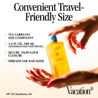 Vacation Chardonnay Oil SPF 30 & Air Freshener Bundle, Hydrating & Nourishing, Lightweight, Transparent on All Skin Tones, Water-Resistant, Travel Size Sunscreen, 3.4 Fl. Oz.