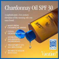 Vacation Chardonnay Oil SPF 30 & Air Freshener Bundle, Hydrating & Nourishing, Lightweight, Transparent on All Skin Tones, Water-Resistant, Travel Size Sunscreen, 3.4 Fl. Oz.