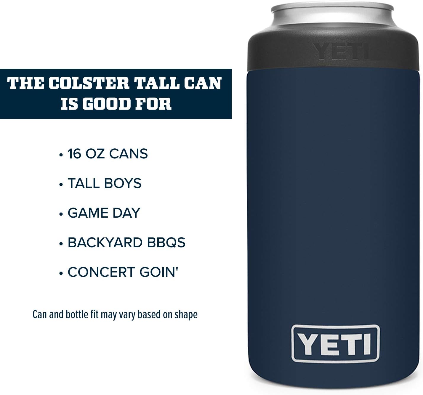 YETI Rambler 16 oz. Colster Tall Can Insulator for Tallboys & 16 oz. Cans, Navy