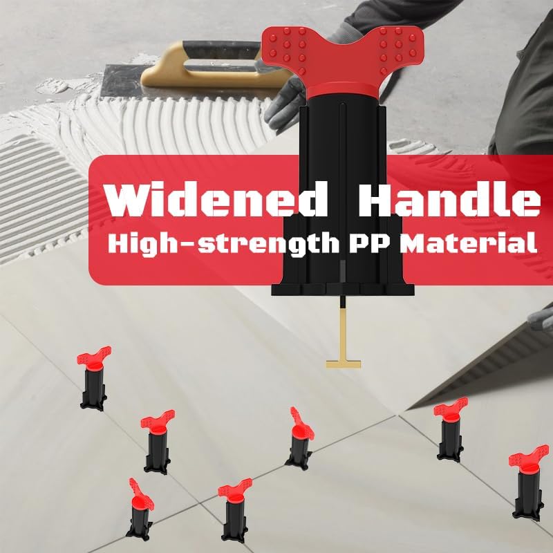 Tile Leveling System, Reusable Tile Spacer Leveling System, Tile Tools for Installation Self Leveling, Tiling Tools and Accessories (40 Sets+40 Extra Pins) 40sets-black