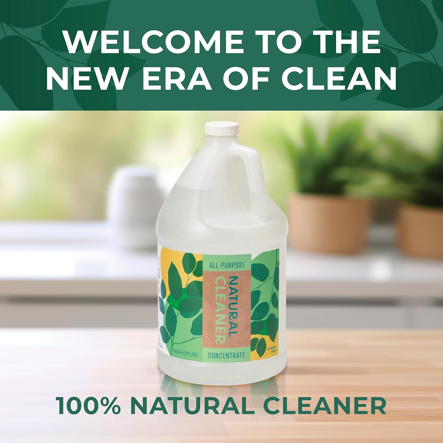 PathoPure Natural All-Purpose Cleaner Concentrate - Unscented, Non-Toxic for Cleaning Kitchen, Bathroom, Glass, Floor, Carpet & Upholstery Stains - 1 Gallon (Makes 64 Bottles) 128 Fl Oz (Pack of 1)