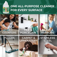 PathoPure Natural All-Purpose Cleaner Concentrate - Unscented, Non-Toxic for Cleaning Kitchen, Bathroom, Glass, Floor, Carpet & Upholstery Stains - 1 Gallon (Makes 64 Bottles) 128 Fl Oz (Pack of 1)