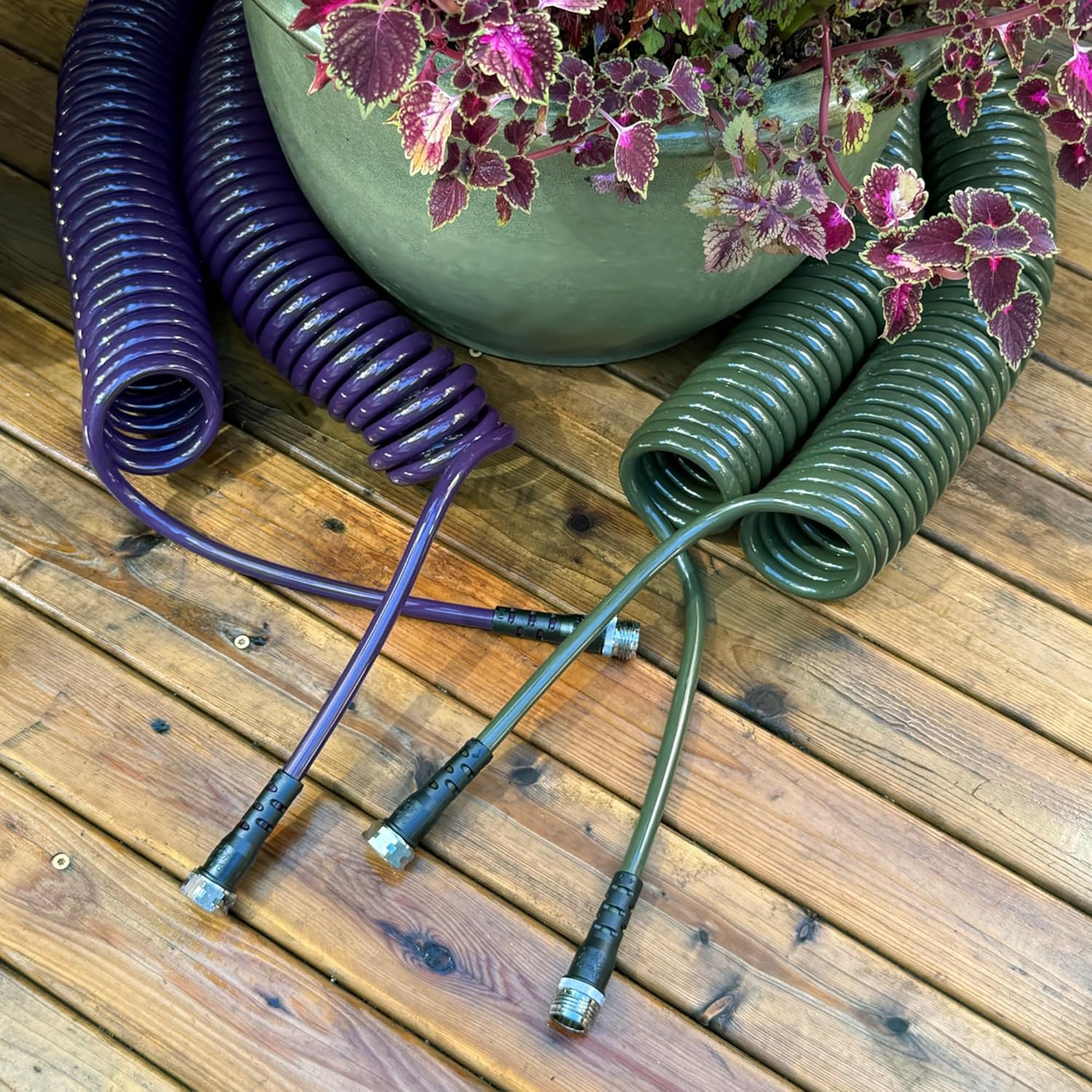 Water Right 300 Series Polyurethane Coil Garden Hose, 50-Foot x 3/8-Inch, Olive hardware tubing 50-Foot Olive