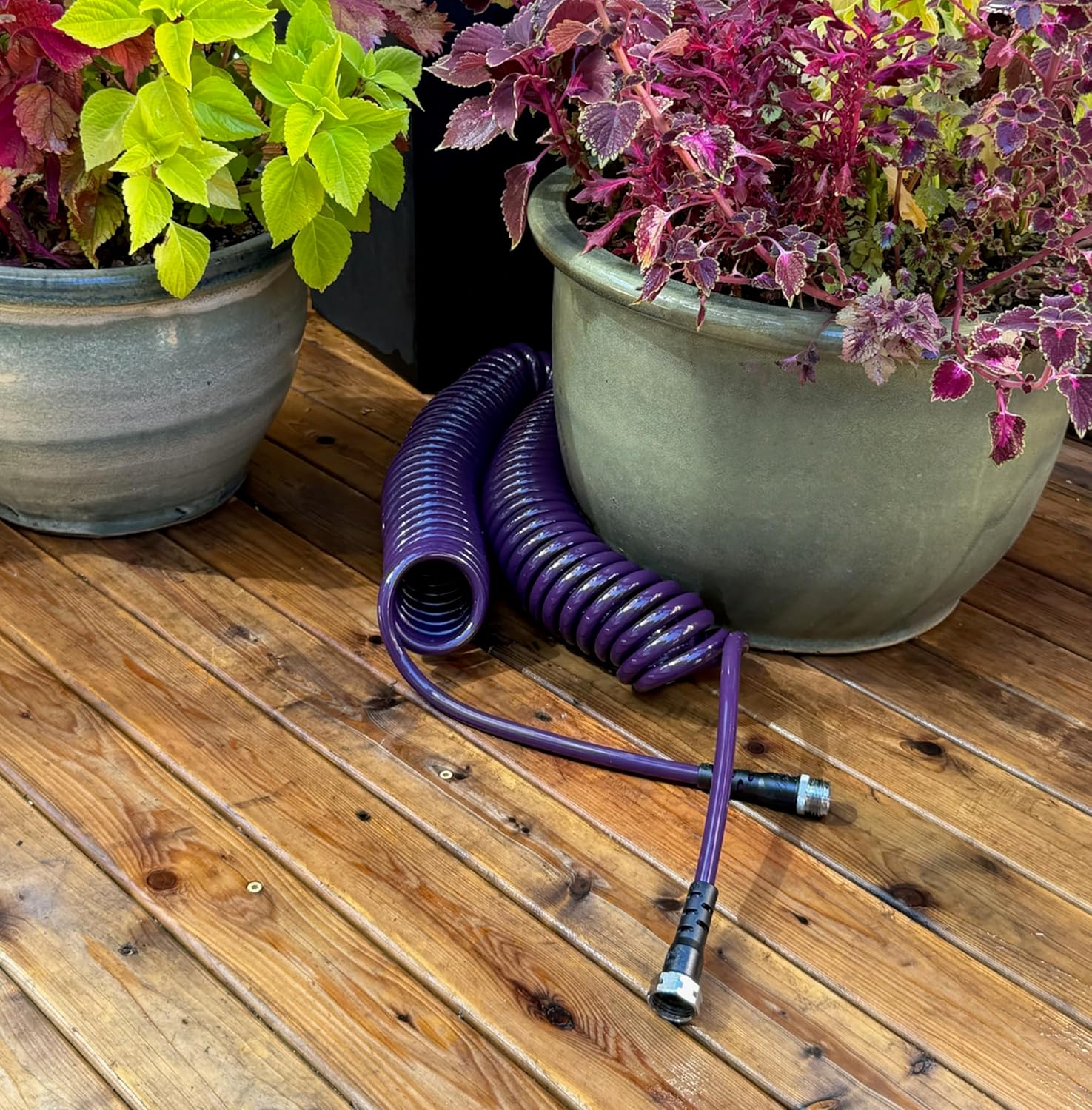 Water Right Polyurethane Coil Hose | 50 Foot | Made in USA | Self-Storing | 3/8” Inner Diameter | Drinking Water Safe | Lead, BPA & Phthalate-Free | Olive | 300 PSI Burst Pressure hardware tubing 50-Foot Olive