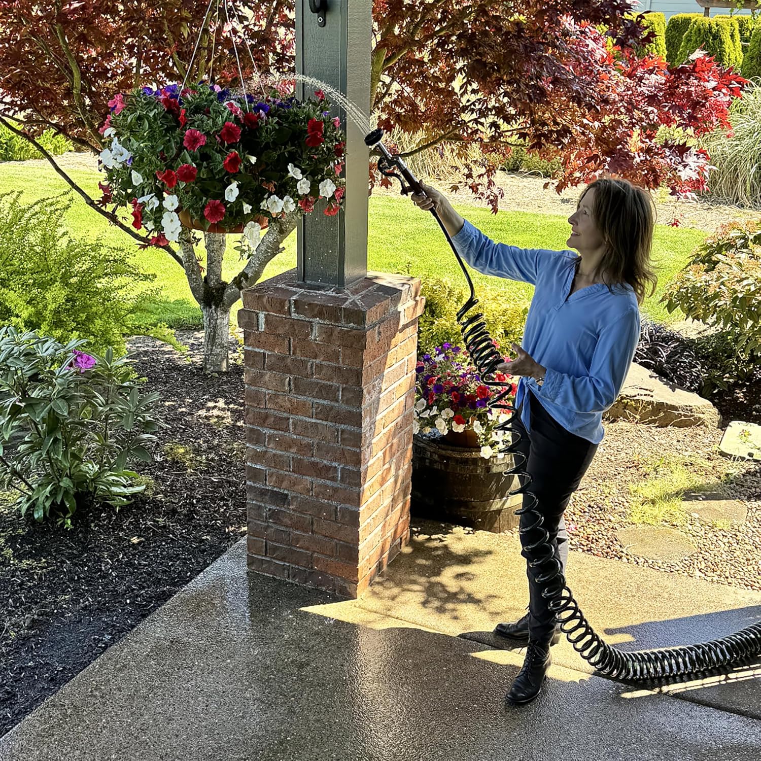 Water Right 300 Series Polyurethane Coil Garden Hose, 50-Foot x 3/8-Inch, Olive hardware tubing 50-Foot Olive