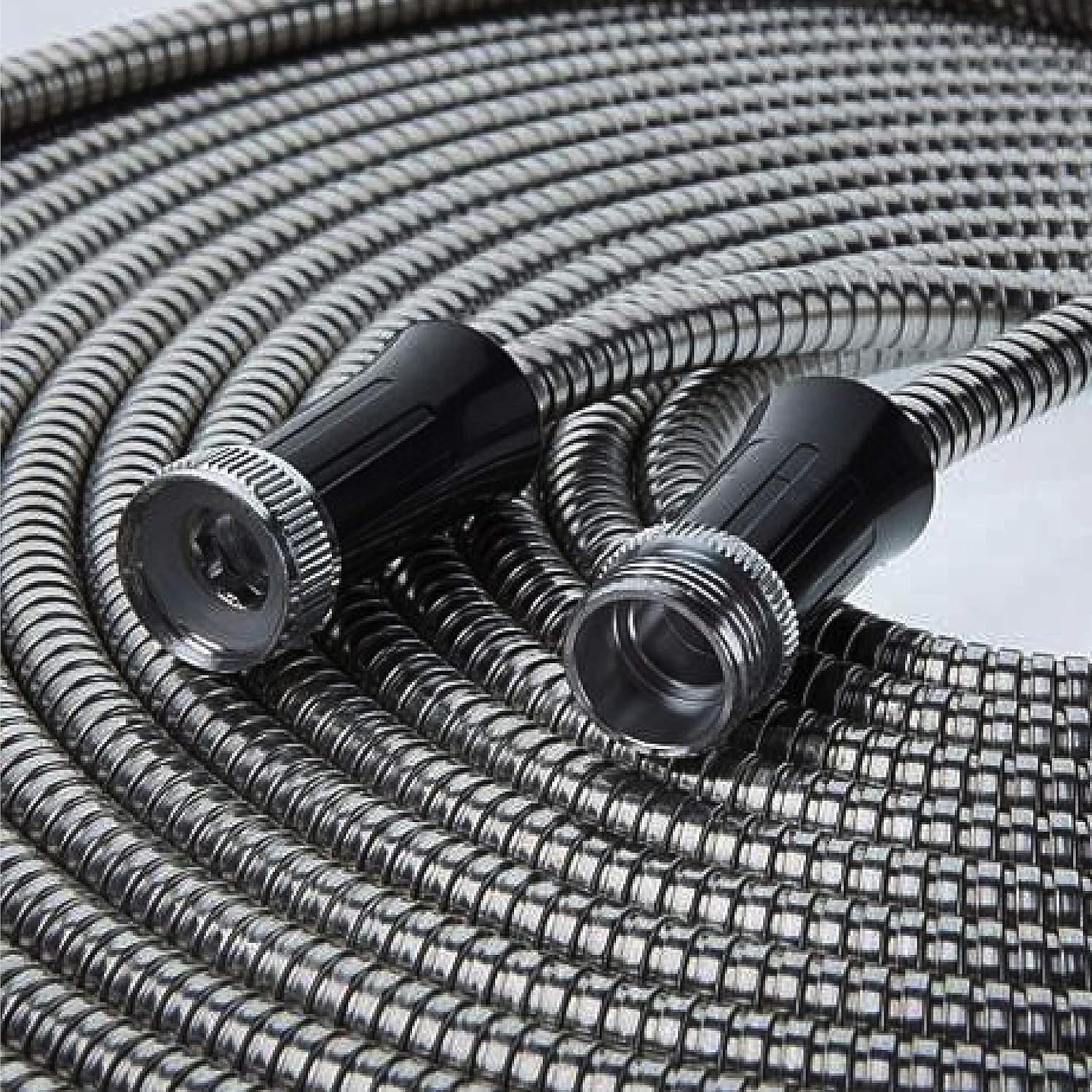 BIONIC STEEL 100 Ft Metal Garden Hose with Sprayer Nozzle, Non Kinking Designed Stainless Steel Heavy Duty Water Hose 100 Ft x 5/8 in. Flexible NON Expandable for Uninterrupted Water Flow, 500 PSI 100'