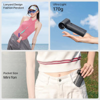 JISULIFE Portable Handheld Fan Life9, Turbo Power High Speed Air [18H Max Cooling Time], 5 Gear Wind, 5000mAh Rechargeable, Mini Pocket Design, Personal Fan for Travel Concerts Camping Makeup - Black 5000mAh Black