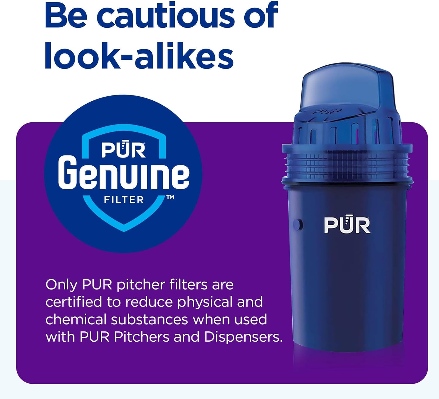 PUR Water Pitcher & Dispenser Replacement Filter 2-Pack, Genuine PUR Water Filters for Pitchers, 2-in-1 Powerful Filtration and Faster Filtration, 4-Month Value, Blue (PPF900Z2) 2 PACK Filter