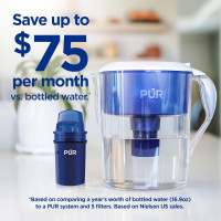PUR Water Pitcher & Dispenser Replacement Filter 2-Pack, Genuine PUR Water Filters for Pitchers, 2-in-1 Powerful Filtration and Faster Filtration, 4-Month Value, Blue (PPF900Z2) 2 PACK Filter