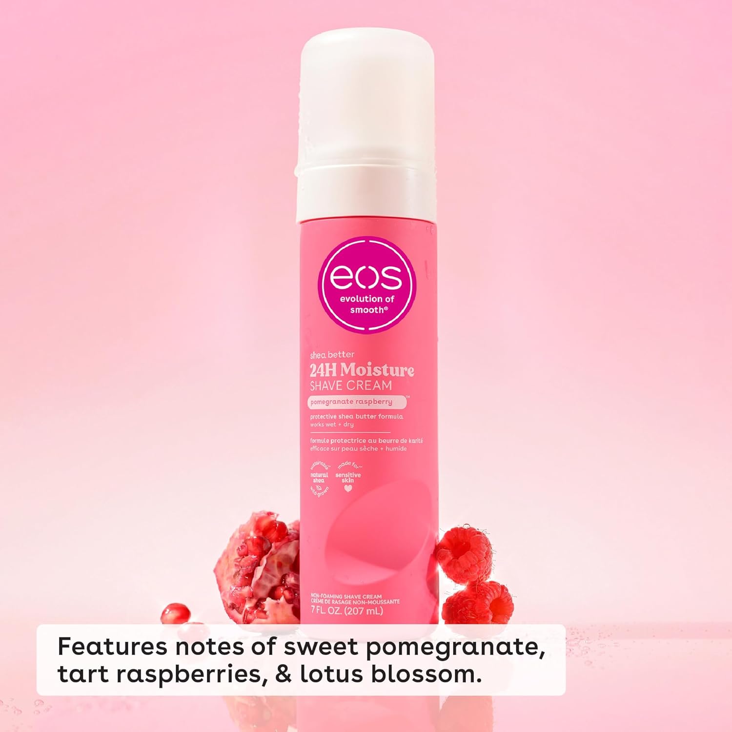 eos Shea Better Shave Cream- Pomegranate Raspberry, Shea Butter, Aloe Vera, Moisturizing, Shaving Cream for Women, eos Shave Cream, 7 fl oz, 2-Pack Pomegranate Raspberry 7 Fl Oz (Pack of 2)