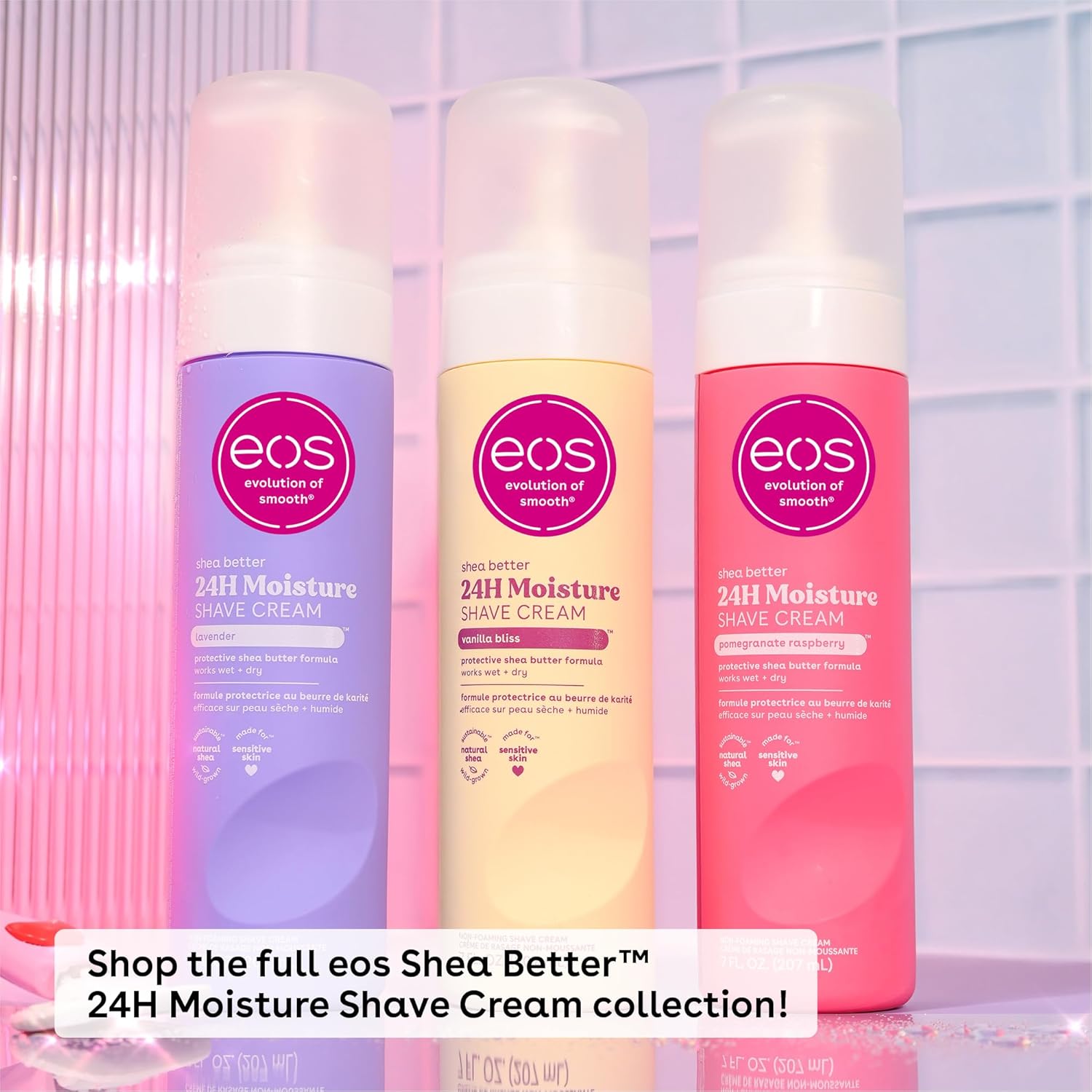 eos Shea Better Shave Cream- Pomegranate Raspberry, Shea Butter, Aloe Vera, Moisturizing, Shaving Cream for Women, eos Shave Cream, 7 fl oz, 2-Pack Pomegranate Raspberry 7 Fl Oz (Pack of 2)