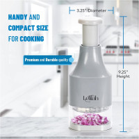 Food Chopper, Slap Chop, Handheld Veggie Chopper for Vegetable, Onion, Garlic, Nut, Hand Vegetable Cutter, Dishwasher-safe, Stainless Steel Blade, – Dishwasher Safe, Easy to Clean (Light Gray)