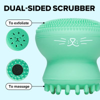 I Dew Care Cleansing Tool - Pawfect Face Scrubber | 3-in-1 Cute Silicone Pore Cleanser, Exfoliator, and Massager with Sponge