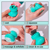 I Dew Care Cleansing Tool - Pawfect Face Scrubber | 3-in-1 Cute Silicone Pore Cleanser, Exfoliator, and Massager with Sponge