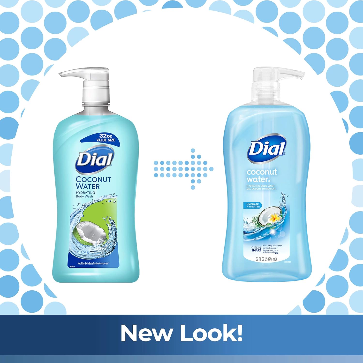 Dial Body Wash, Refresh & Renew Coconut Water, 32 fl oz Coconut 32 Fl Oz (Pack of 1)