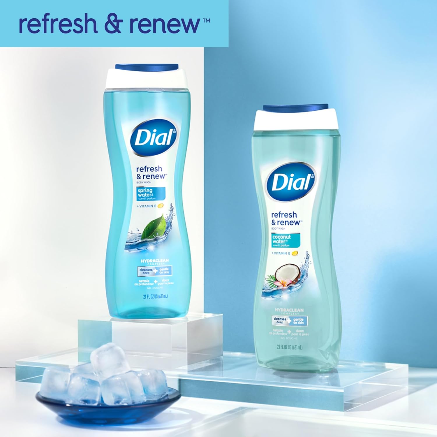 Dial Body Wash, Refresh & Renew Coconut Water, 32 fl oz Coconut 32 Fl Oz (Pack of 1)