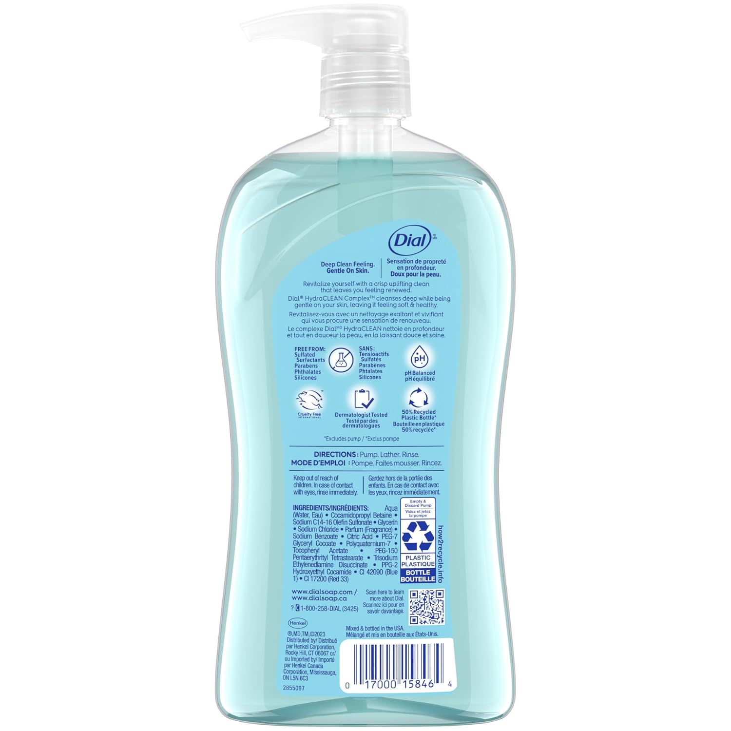 Dial Body Wash, Refresh & Renew Coconut Water, 32 fl oz Coconut 32 Fl Oz (Pack of 1)