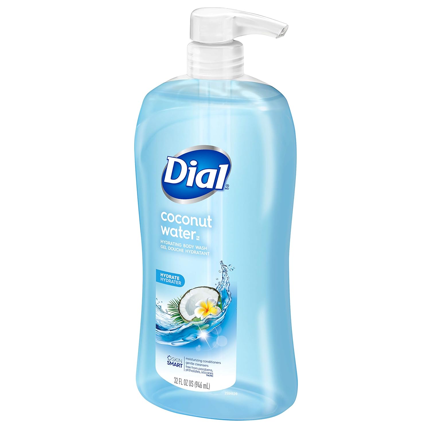 Dial Body Wash, Refresh & Renew Coconut Water, 32 fl oz Coconut 32 Fl Oz (Pack of 1)