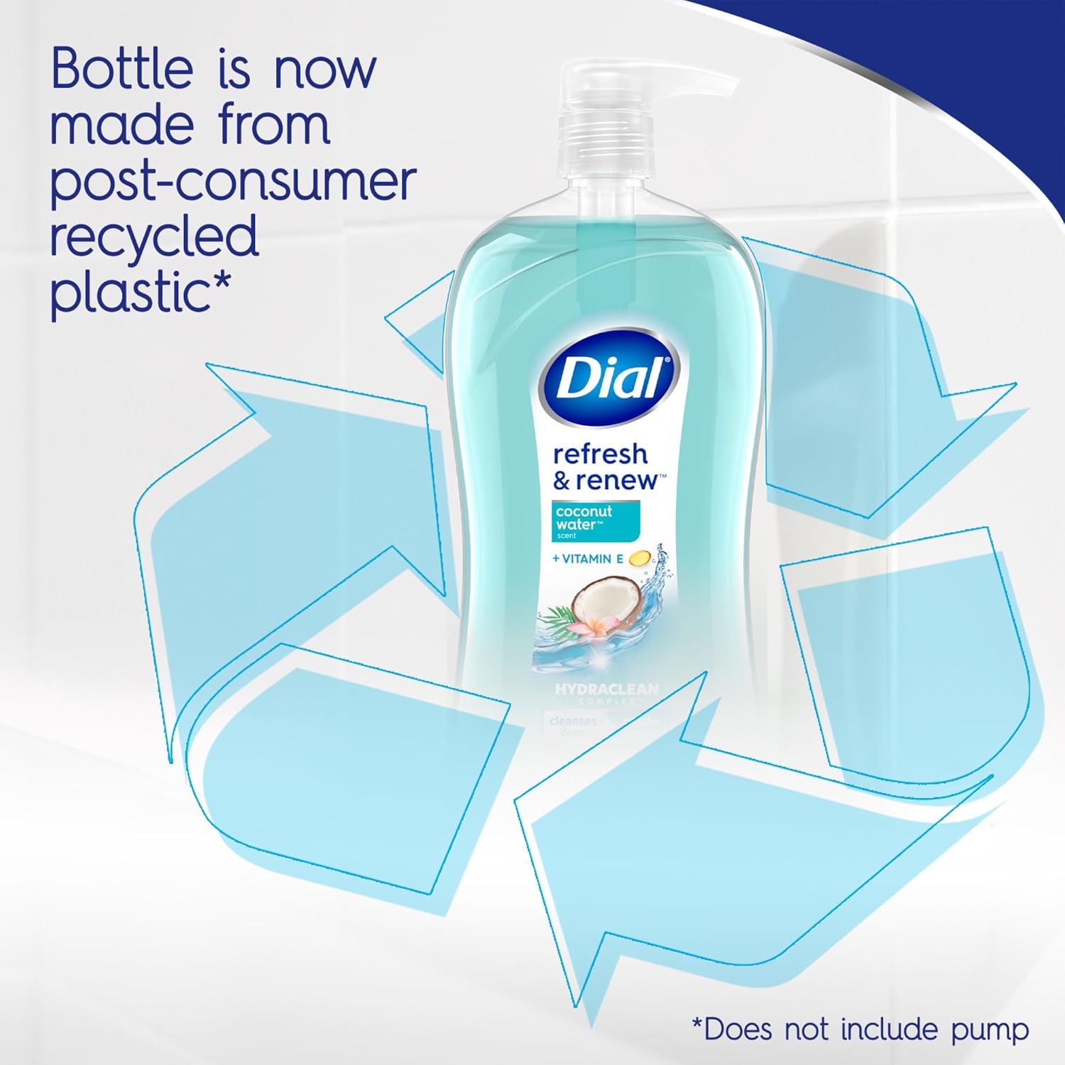 Dial Body Wash, Refresh & Renew Coconut Water, 32 fl oz Coconut 32 Fl Oz (Pack of 1)