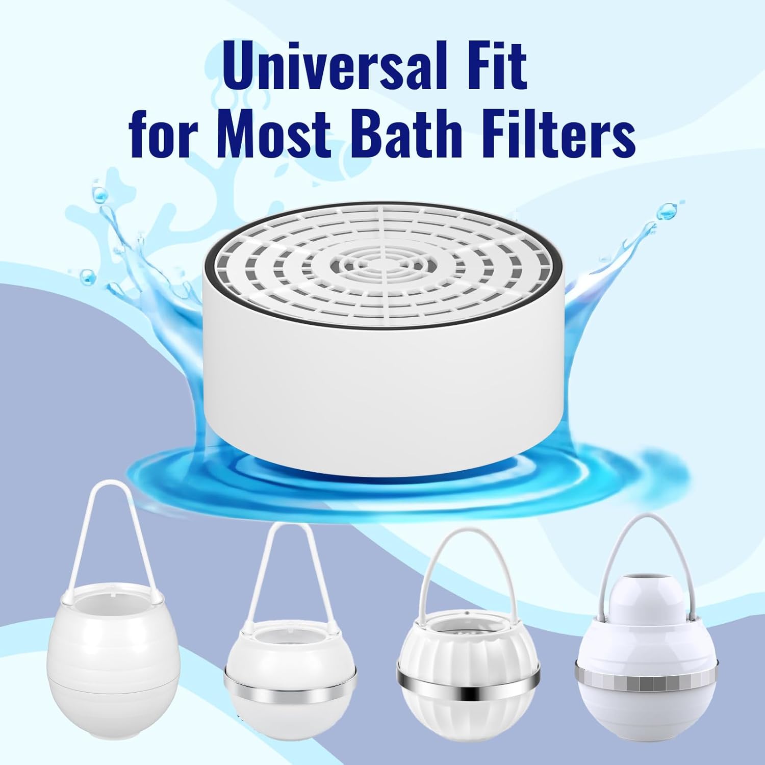 2 Pack Bath Filter Cartridge Replacement | 10-Stage 5,000 Gallons Filtration | Universal Fit for Most Bath Filters | Removes Chlorine, Fluoride, Heavy Metals | Durable & Skin-Safe, BPA Free Bath Filter Replacement