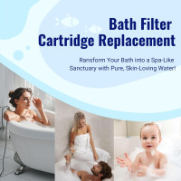 2 Pack Bath Filter Cartridge Replacement | 10-Stage 5,000 Gallons Filtration | Universal Fit for Most Bath Filters | Removes Chlorine, Fluoride, Heavy Metals | Durable & Skin-Safe, BPA Free Bath Filter Replacement