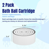 2 Pack Bath Filter Cartridge Replacement | 10-Stage 5,000 Gallons Filtration | Universal Fit for Most Bath Filters | Removes Chlorine, Fluoride, Heavy Metals | Durable & Skin-Safe, BPA Free Bath Filter Replacement