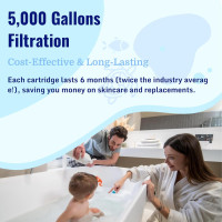 2 Pack Bath Filter Cartridge Replacement | 10-Stage 5,000 Gallons Filtration | Universal Fit for Most Bath Filters | Removes Chlorine, Fluoride, Heavy Metals | Durable & Skin-Safe, BPA Free Bath Filter Replacement