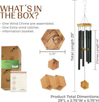 UpBlend Outdoors Wind Chimes for Outside, Gift for Mom, Deep Tone, Sympathy Gifts for Loss of Loved One, Patio Decoration, Memorial Windchimes, 29