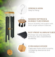 UpBlend Deep Tone Wind Chime – Outdoor Sympathy & Memorial Gift for The Loss of a Loved One, Memorial Wind Chimes, Thoughtful Sympathy Gift for Bereavement and Remembrance. 29