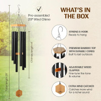 UpBlend Deep Tone Wind Chime – Outdoor Sympathy & Memorial Gift for The Loss of a Loved One, Memorial Wind Chimes, Thoughtful Sympathy Gift for Bereavement and Remembrance. 29