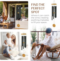 UpBlend Deep Tone Wind Chime – Outdoor Sympathy & Memorial Gift for The Loss of a Loved One, Memorial Wind Chimes, Thoughtful Sympathy Gift for Bereavement and Remembrance. 29