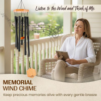 UpBlend Deep Tone Wind Chime – Outdoor Sympathy & Memorial Gift for The Loss of a Loved One, Memorial Wind Chimes, Thoughtful Sympathy Gift for Bereavement and Remembrance. 29